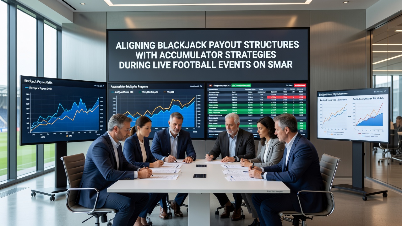 Detailansicht einer mobilen App mit synchronisierten Blackjack- und Akkumulator-Elementen während eines Live-Fußballspiels
